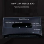 Car Armrest Box Sun Visor Hanging Leather Tissue Box - Image 3