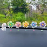5pcs /Set Cute Cartoon Flower Car Shaking Ornament Car Dashboard Decoration - Image 3