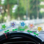 5pcs /Set Cute Cartoon Flower Car Shaking Ornament Car Dashboard Decoration - Image 4
