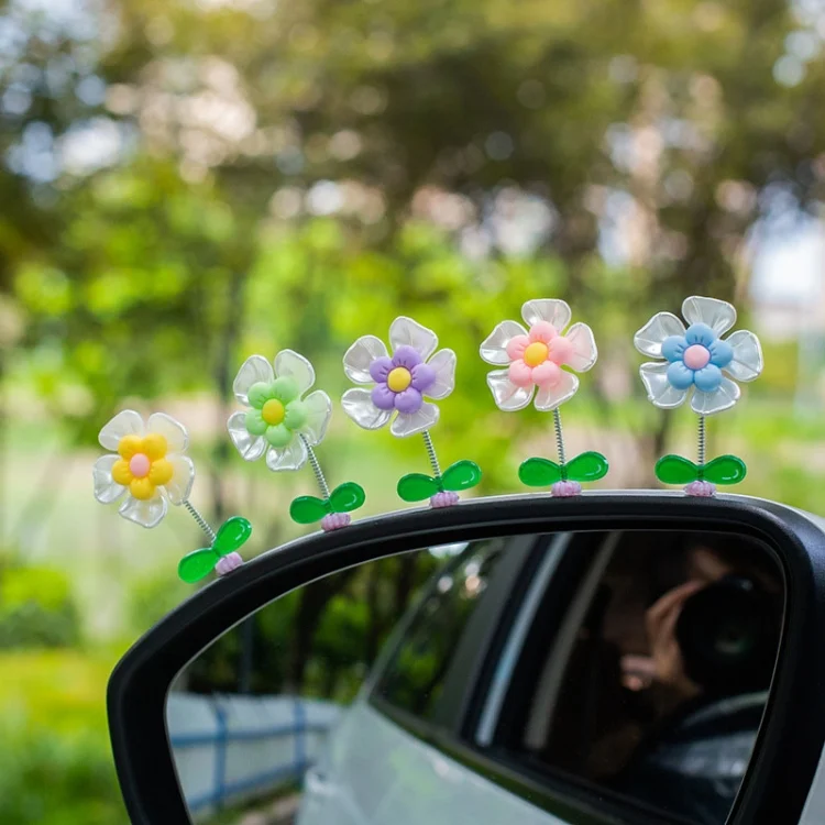 TBD06045833_B4.webp 5pcs /Set Cute Cartoon Flower Car Shaking Ornament Car Dashboard Decoration - Image 5