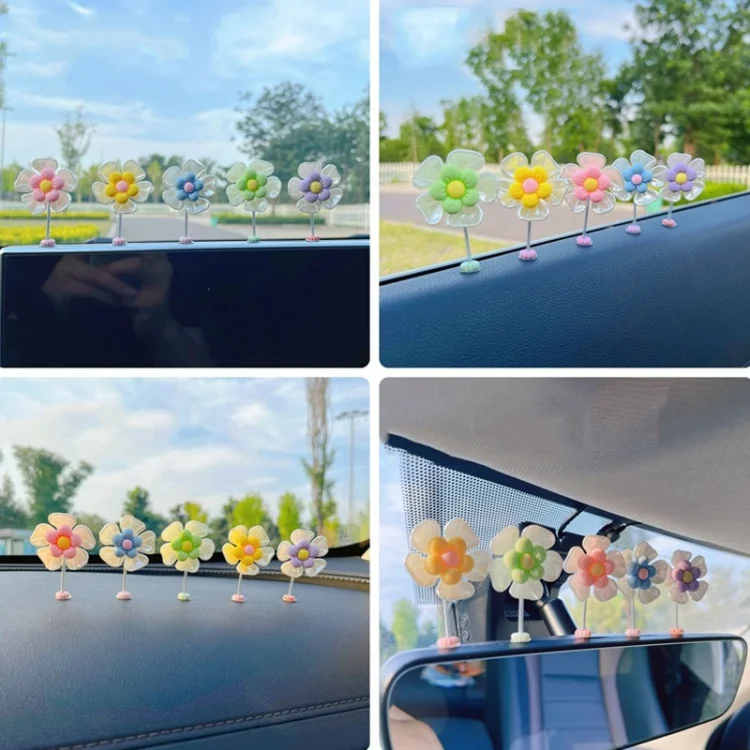 TBD06045833_B5.webp 5pcs /Set Cute Cartoon Flower Car Shaking Ornament Car Dashboard Decoration - Image 6