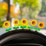 5pcs /Set Cute Sunflower Car Ornament Car Center Console Shaking Flowers Decoration - Image 5