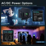 Pixel K80 RGB 45W 2600-10000K 552 LEDs Photography Fill Light Panel Lamp With LCD Display,US Plug - Image 9