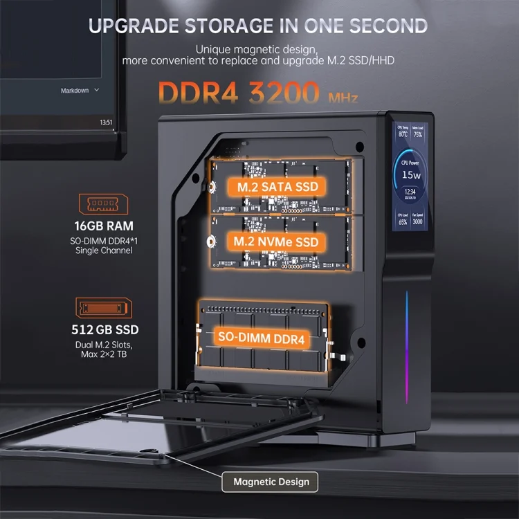 TBD06046048_B4.webp S1 Intel Alder Lake N150 WIFI 6+BT4.2 Office Home Mini PC Win11 DDR4 3200MHz - Image 5