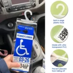 2pcs PVC Transparent Hook Bag Disability Placard Parking Sign Bag - Image 7
