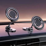 Magnetic Folding Car Phone Holder Rotatable Dashboard Stick-On Navigation Stand - Image 2