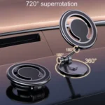 Magnetic Folding Car Phone Holder Rotatable Dashboard Stick-On Navigation Stand - Image 7