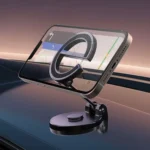 Letter E Magnetic Folding Car Phone Holder Rotatable Dashboard Stick-On Navigation Stand - Image 10