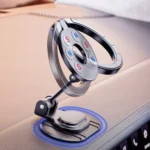 Magnetic Folding Car Phone Holder Rotatable Dashboard Stick-On Navigation Stand - Image 2