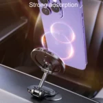 Magnetic Folding Car Phone Holder Rotatable Dashboard Stick-On Navigation Stand - Image 8