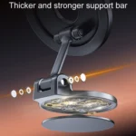Magnetic Folding Car Phone Holder Rotatable Dashboard Stick-On Navigation Stand - Image 6