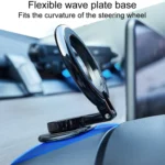 Magnetic Folding Car Phone Holder Rotatable Steering Wheel Stick-On Navigation Stand - Image 3