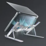 C9 Pro RGB Ambient Light Foldable Fan Cooling Laptop Aluminum Alloy Heightening Stand - Image 14