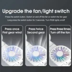 C9 Pro RGB Ambient Light Foldable Fan Cooling Laptop Aluminum Alloy Heightening Stand - Image 8