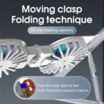 C9 Pro RGB Ambient Light Foldable Fan Cooling Laptop Aluminum Alloy Heightening Stand - Image 9