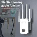 COMFAST 762AC 1200Mbps WiFi Signal Booster Dual Band WiFi Repeater with OLED Display Screen - Image 6