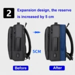 Expandable Business Waterproof Laptop Backpack With USB Port - Image 7