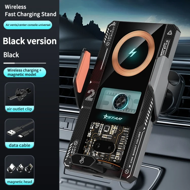 TBD0604753101A_1.webp 15W QI Protocol Wireless Car Charger Smart Induction Phone Holder - Image 12
