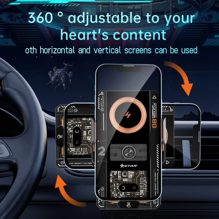 TBD06047531_B10.webp 15W QI Protocol Wireless Car Charger Smart Induction Phone Holder - Image 11