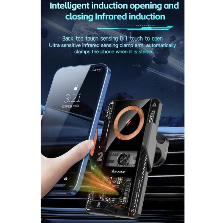 TBD06047531_B4.webp 15W QI Protocol Wireless Car Charger Smart Induction Phone Holder - Image 5