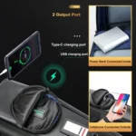 Bopai 61-17311 Large-capacity First-layer Cowhide Laptop Backpack With USB+Type-C Port - Image 5