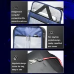 Bopai 61-19011 Large Capacity Waterproof Travel Laptop Backpack With USB+Type-C Port - Image 9