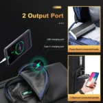 Bopai 61-91911 Large Capacity Business Waterproof Laptop Backpack With USB+Type-C Port - Image 10