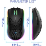 XUNSVFOX XYH80 Hollow Hole Rechargeable Wireless Gaming Mouse RGB Light Computer Office Mouse - Image 3