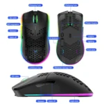XUNSVFOX XYH80 Hollow Hole Rechargeable Wireless Gaming Mouse RGB Light Computer Office Mouse - Image 4