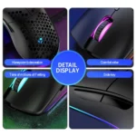 XUNSVFOX XYH80 Hollow Hole Rechargeable Wireless Gaming Mouse RGB Light Computer Office Mouse - Image 6