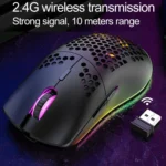 XUNSVFOX XYH80 Hollow Hole Rechargeable Wireless Gaming Mouse RGB Light Computer Office Mouse - Image 9