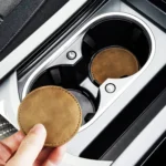 2pcs/ Set Car Suede Anti-Slip Water Coaster Car Interior Decoration - Image 7