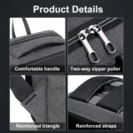 Large Capacity Password Lock Anti-Theft Laptop Backpack With USB Port - Image 11
