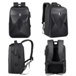 Password Lock Large Capacity Waterproof Laptop Backpack with USB Port - Image 2