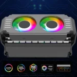 Desktop ARGB Memory Cooler PWM Temperature Control Dual Fan, For DDR / DDR2 / DDR3 / DDR4 / DDR5 - Image 4