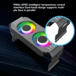 Desktop ARGB Memory Cooler PWM Temperature Control Dual Fan, For DDR / DDR2 / DDR3 / DDR4 / DDR5 - Image 7