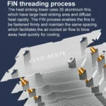 COOLMOON Frost Double Copper Tube CPU Fan Desktop PC Illuminated Silent AMD Air-Cooled Cooler - Image 4