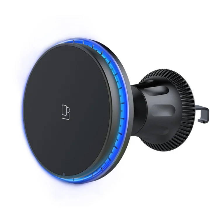 Car Magnetic Wireless Charging Cell Phone Holder With Ambient Light