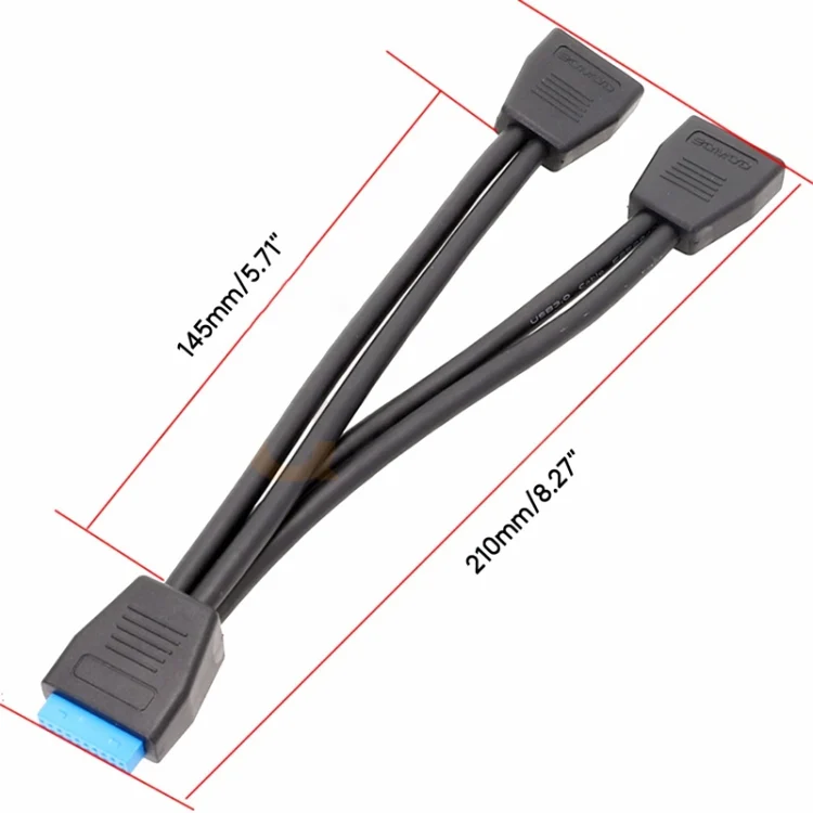 TBD06048259_B2.webp Computer Motherboard 19 Pin USB3.0 One To Two Extension Cable - Image 3
