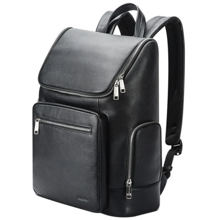 Bopai 61-122431 Large-capacity First-layer Cowhide Business Waterproof Laptop Backpack