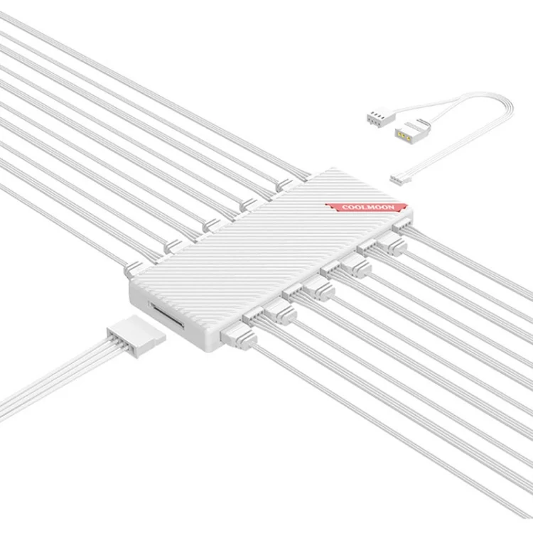 TBD0604841201A_1.webp COOLMOON AM10 ARGB+PWM Dual 10 Ports Temperature Control Splitter Case Fan 5V 3Pin HUB - Image 10