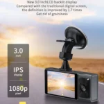 3 Camera Lens 3-inch IPS Screen WiFi Car Dash Cam 1080P Night Vision Dash Camera for Cars - Image 6