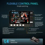 FEELWORLD L4 Multi-Camera Video Mixer Switcher 10.1" Touch Screen USB 3.0 Fast Streaming - Image 5