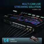 FEELWORLD L4 Multi-Camera Video Mixer Switcher 10.1" Touch Screen USB 3.0 Fast Streaming - Image 6