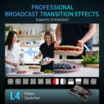 FEELWORLD L4 Multi-Camera Video Mixer Switcher 10.1" Touch Screen USB 3.0 Fast Streaming - Image 9