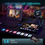 FEELWORLD L4 Multi-Camera Video Mixer Switcher 10.1" Touch Screen USB 3.0 Fast Streaming - Image 10