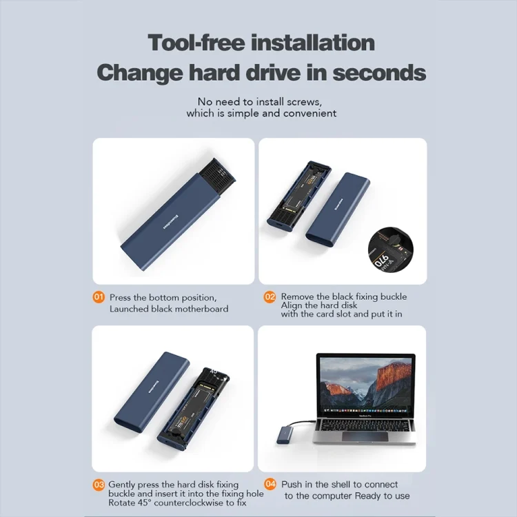TBD06048765_B10.webp Blueendless M2815SN M.2 Dual Protocol Type-C 3.1 Mobile Hard Disk Box Laptop External SSD - Image 11
