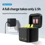 TELESIN GP-BCG-901 Storage Battery Charging Box For GoPro HERO12 Black / HERO11 Black / HERO10 Black / HERO9 Black - Image 5