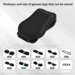 Car Eyeglasses Clip Car Leather Magnetic Closure Sunglasses Storage Bag - Image 5