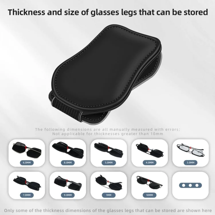 TBD06049211_B4.webp Car Eyeglasses Clip Car Leather Magnetic Closure Sunglasses Storage Bag - Image 5